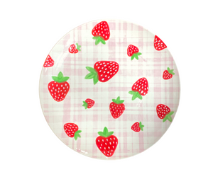 Cary Strawberry Plaid Plate