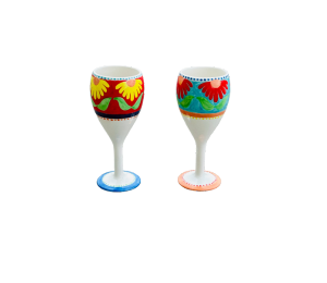 Cary Floral Wine Glass Set